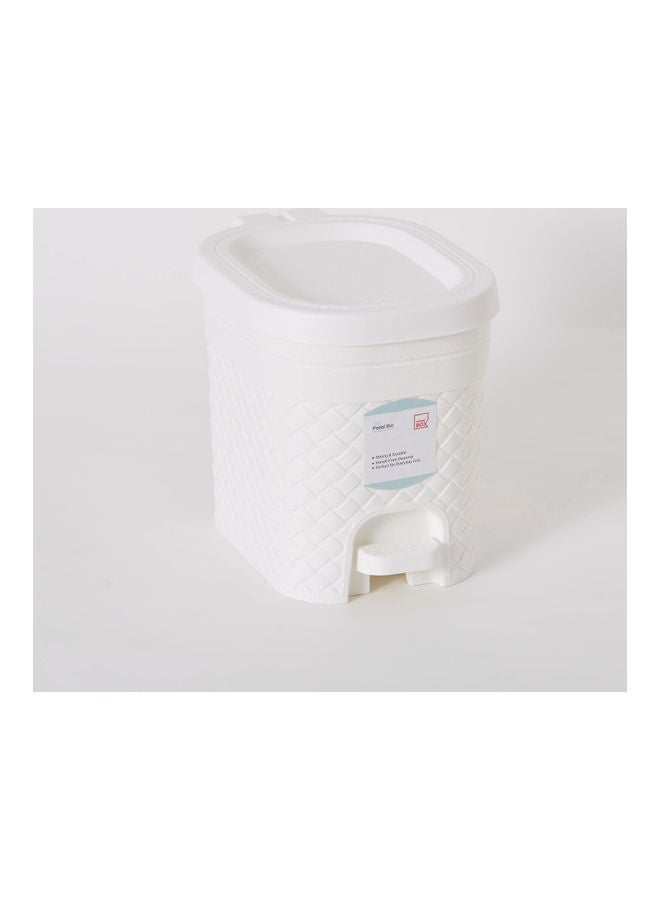 Home Box - High Quality Sturdy And Durable Environmentally Friendly Long Lasting Tidy Pedal Dustbin With Lid White 20 x 17cm - Image 1