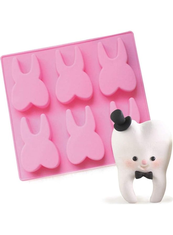 XiuWoo Teeth Shaped Mould Pink 20.5x19cm - Image 1