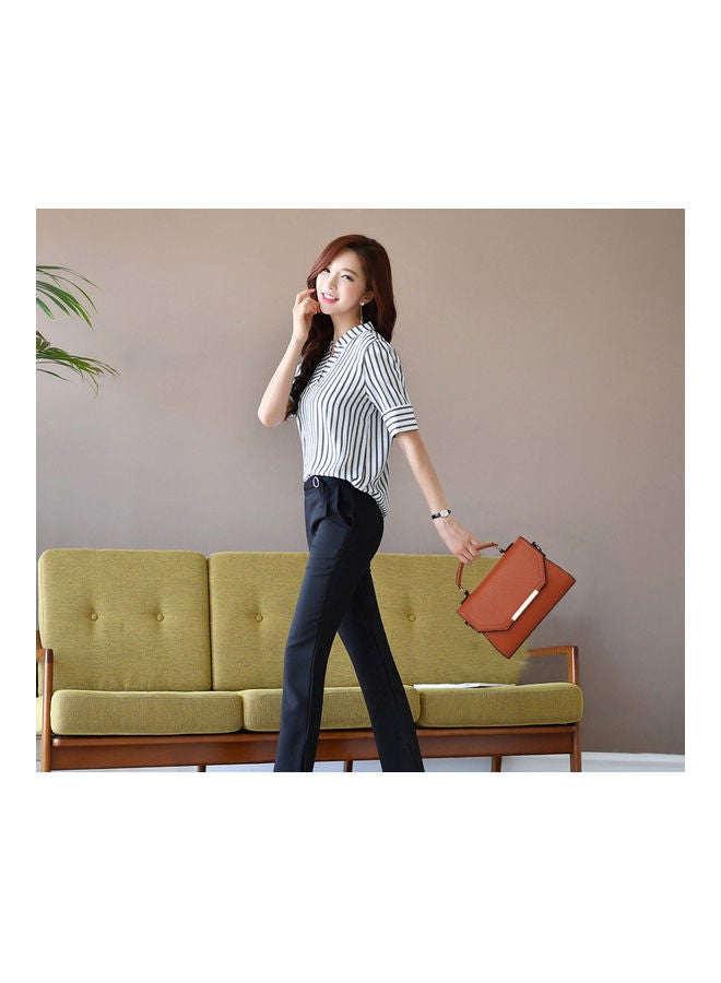 Rich & Famous - Solid Pattern Top Handle Crossbody Bag Orange - Image 1