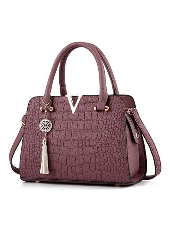 Rich & Famous Animal Skin Pattern Shoulder Bag Purple