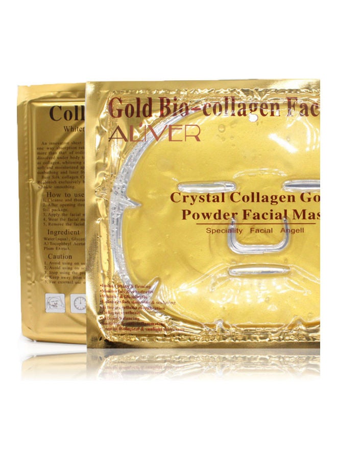 ALIVER 5-Piece Collagen Facial Mask Gold 25.0x15x2cm - Image 2