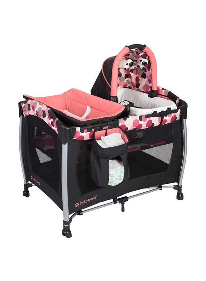 babytrend Resort Elite Nursery Center Cradle - Black/Pink/White  - Image 1