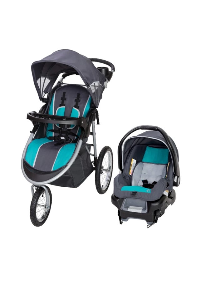babytrend Pathway 35 Jogger Travel System - Optic Teal  - Image 1