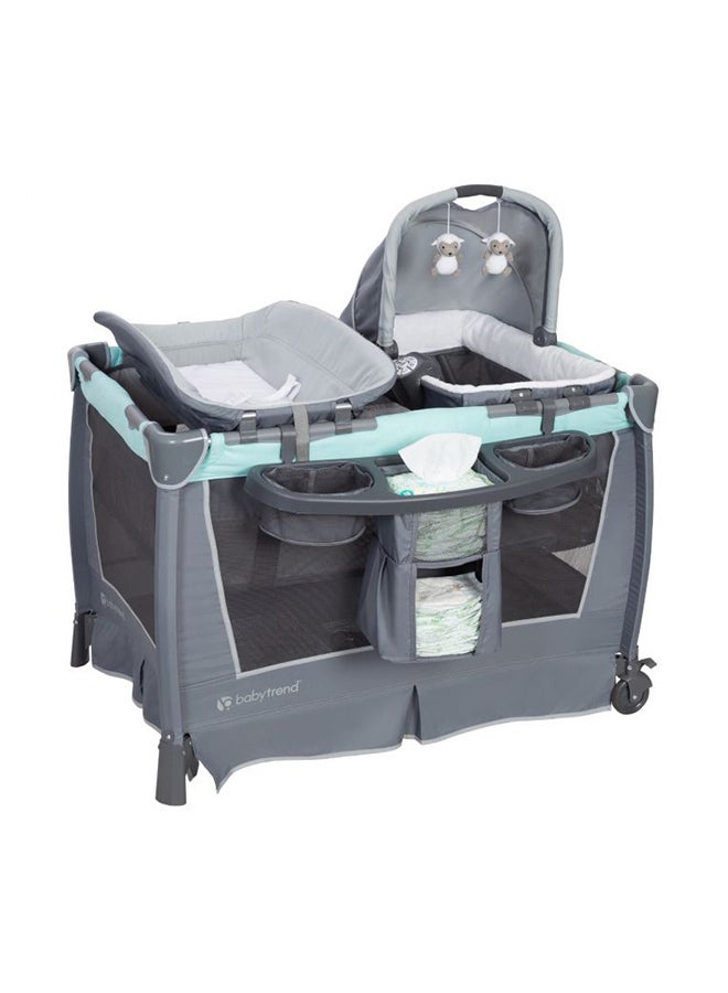 babytrend Retreat Nursery Center - Mint/Grey/White  - Image 1