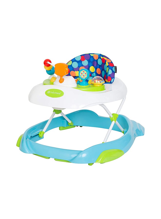 babytrend Orby Activity Foldable And Comfortable Baby Walker With Removable Activity Toys Tray And Padded Seat - Blue/White  - Image 1
