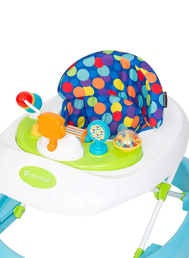 babytrend Orby Activity Foldable And Comfortable Baby Walker With Removable Activity Toys Tray And Padded Seat - Blue/White  - Image 3