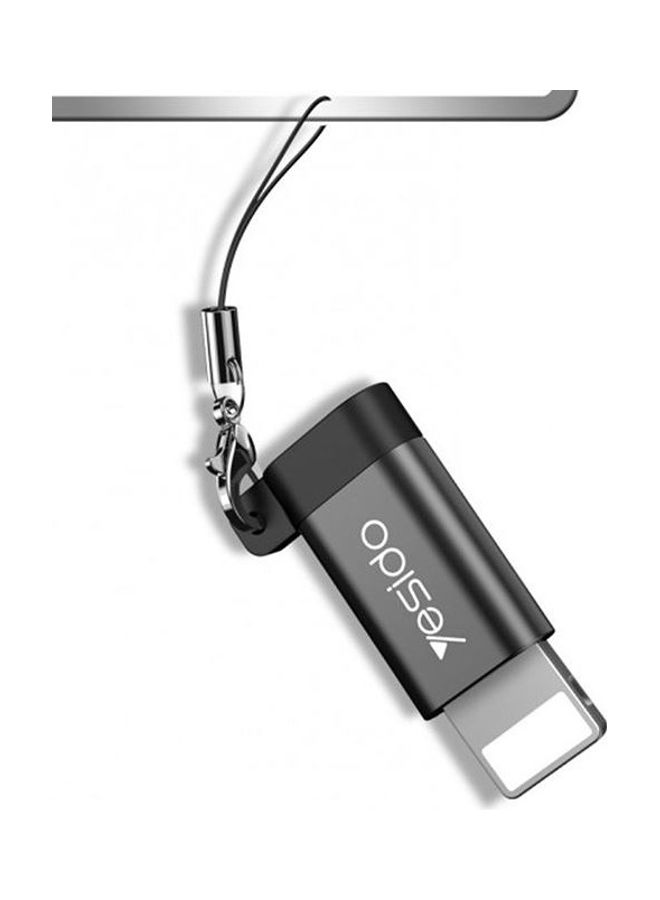 Yesido - Micro To Lightning Adapter Black - Image 1