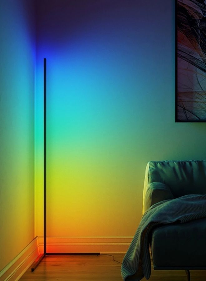 مصباح أرضي للزوايا أسود 140x15x40سم - Image 2