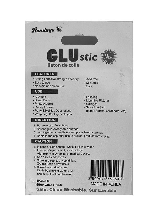 Flamingo 3-Piece Non-Toxic High Viscosity Glue Stick White - Image 2