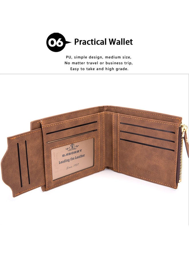 XiuWoo - Leather Bi-Fold Wallet Brown - Image 1