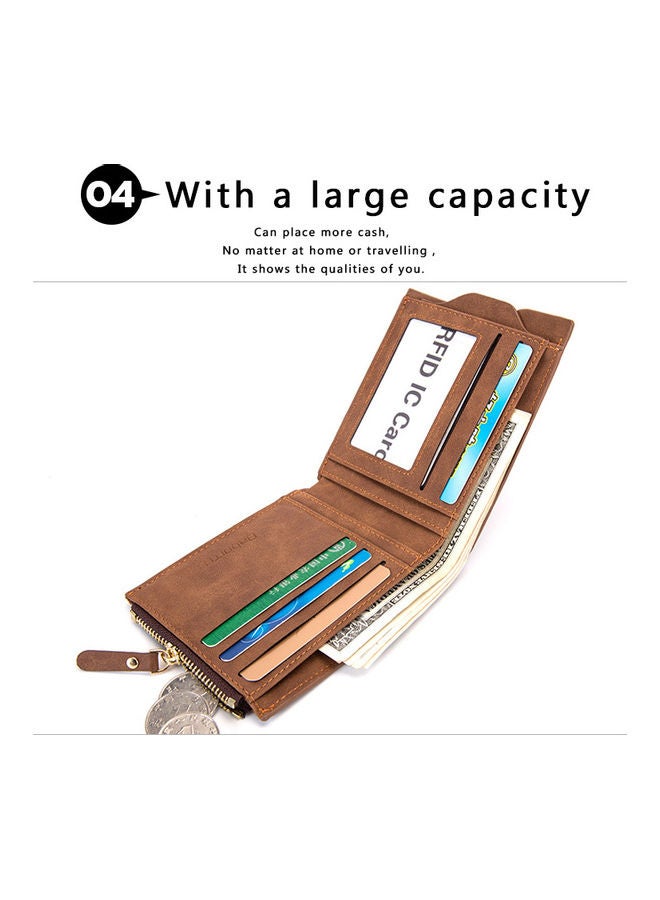 XiuWoo - Leather Bi-Fold Wallet Brown - Image 1