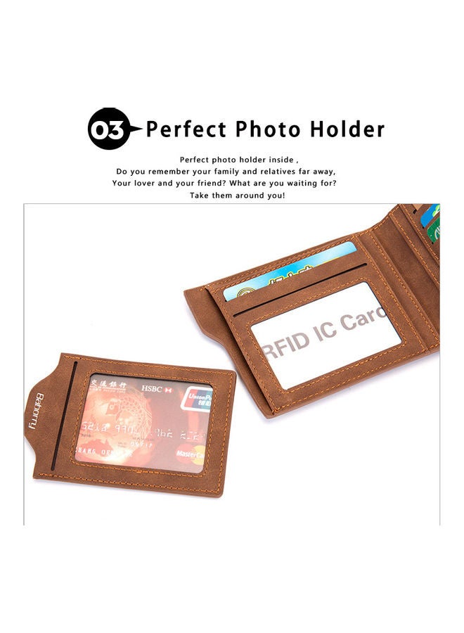 XiuWoo - Leather Bi-Fold Wallet Brown - Image 1