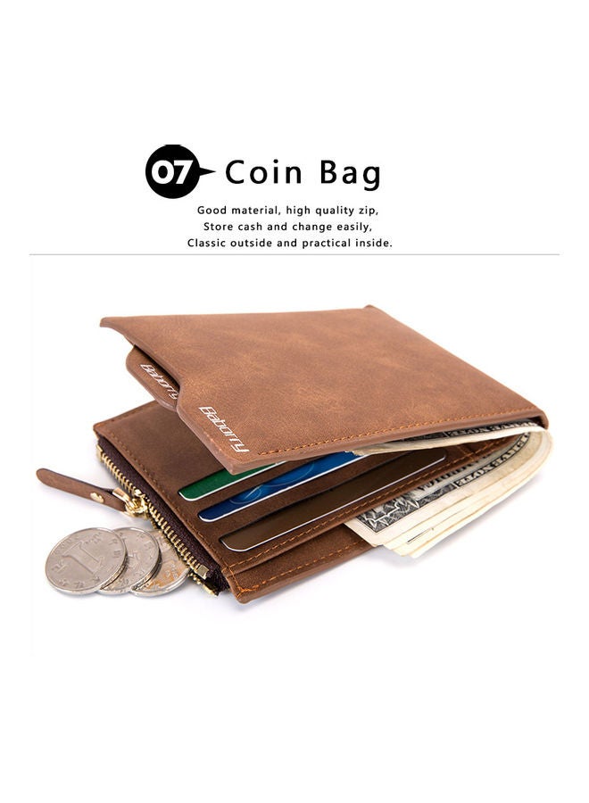 XiuWoo - Leather Bi-Fold Wallet Brown - Image 1