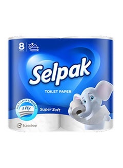 Super Soft Embossed Toilet Paper 140 Sheets x 3Ply, 17 GSM, Pack of 8 Rolls