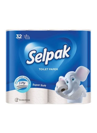 Super Soft Embossed Toilet Paper 140 Sheets x 3Ply, 17 GSM, Pack of 32 Rolls - v1622377903/N33790893A_1