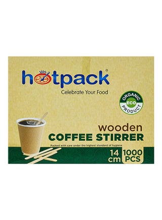 Hotpack Disposable Wooden Coffee Stirrer 14cm- 1000Pcs Beige 14cm - view 4