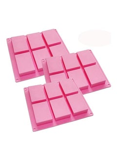 XiuWoo Pack Of 3  Basic Rectangle Ice Mould Pink  - Image 1