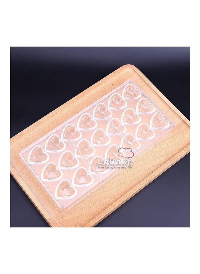 XiuWoo - 21 Well Diamond Heart Plastic Chocolate Mold Ice Cube Mould Multicolour - Image 1