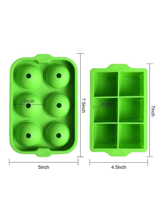 XiuWoo - Set Of 2 Ice Cube Tray B62 Green/White - Image 1