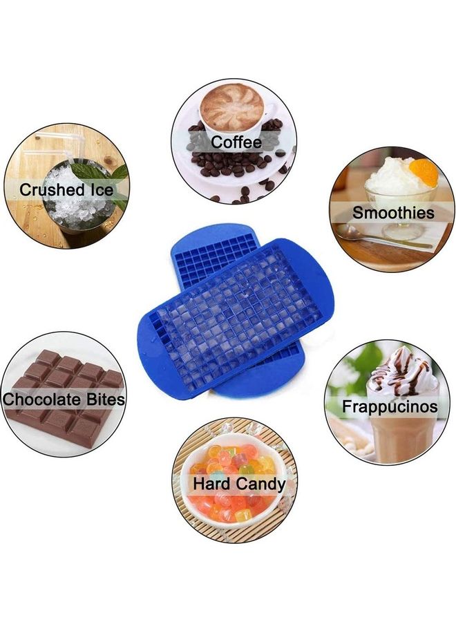 XiuWoo - 2-Piece Silicone Ice Cube Tray Set Blue - Image 1