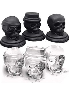 XiuWoo 3D Skull Molds Ice Cube Trays B98 Black  - Image 1