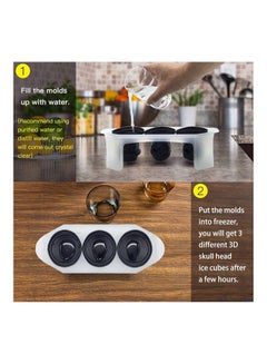 XiuWoo 3D Skull Molds Ice Cube Trays B98 Black  - Image 4