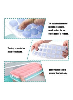 XiuWoo Flexible Silicone Ice Cube Tray Molds With Lids Multicolour  - Image 3