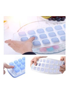 XiuWoo Flexible Silicone Ice Cube Tray Molds With Lids Multicolour  - Image 5