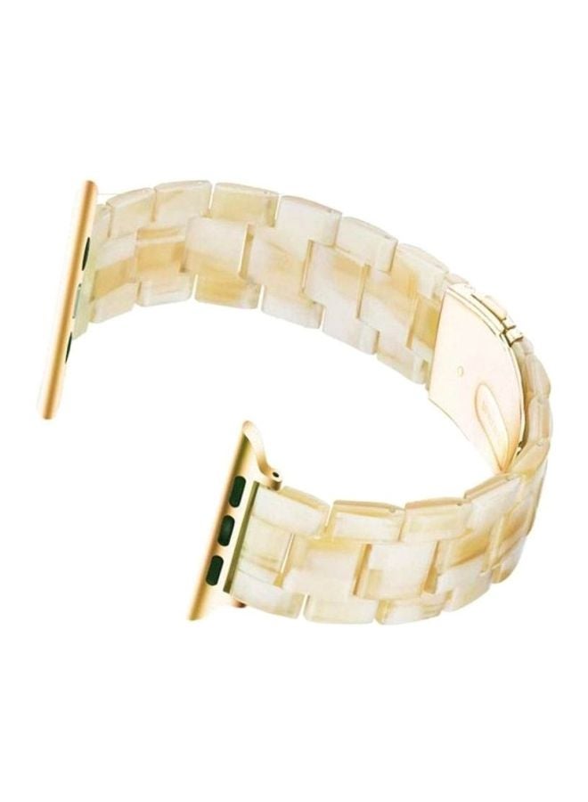 MARGOUN - Marble Resin Bracelet Band For Apple Watch SE Series 42/44mm Beige - Image 1