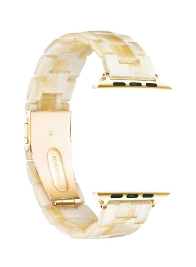 MARGOUN - Marble Resin Bracelet Band For Apple Watch SE Series 42/44mm Beige - Image 1