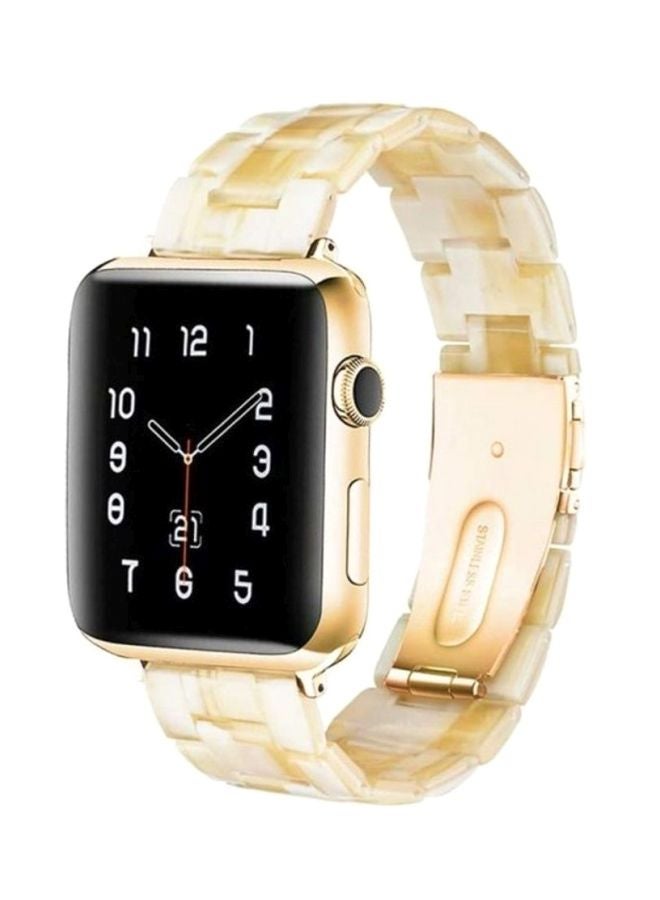 MARGOUN - Marble Resin Bracelet Band For Apple Watch SE Series 42/44mm Beige - Image 1