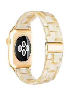 MARGOUN Marble Resin Bracelet Band For Apple Watch SE Series 42/44mm Beige  - Image 4