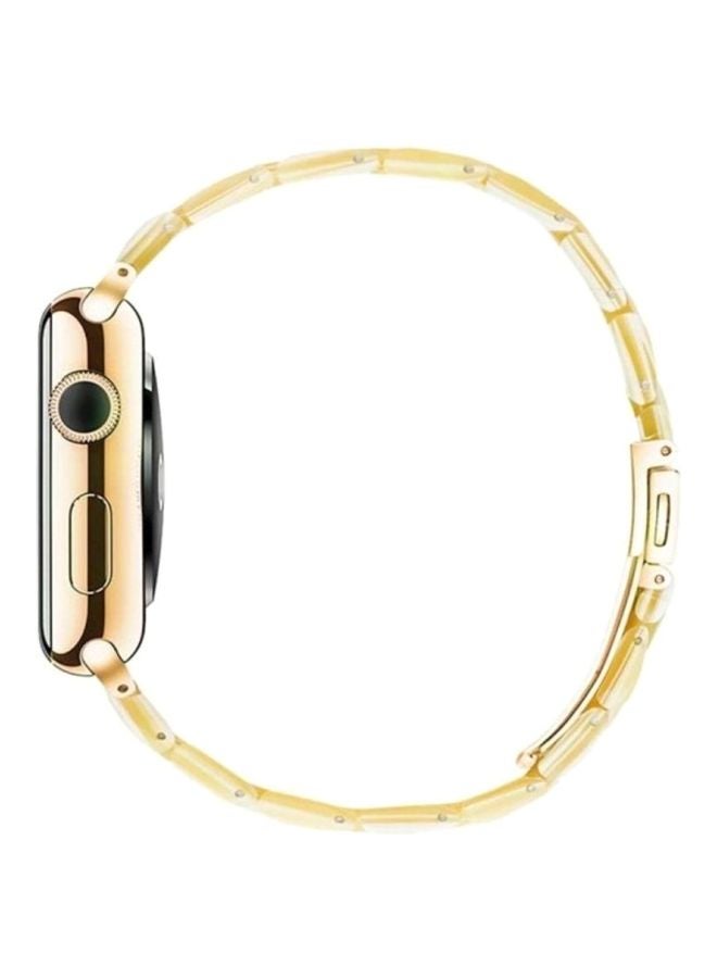 MARGOUN - Marble Resin Bracelet Band For Apple Watch SE Series 42/44mm Beige - Image 1