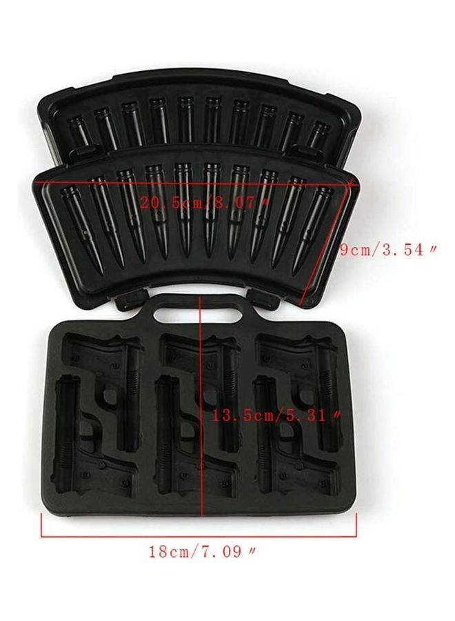 XiuWoo - Bullet And Handgun Ice Cube Moulds Tray Black - Image 1