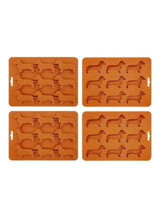 4-Peice Dachshund Dog Shaped Ice Cube Molds And Tray Red - v1622382264/N47742856A_1