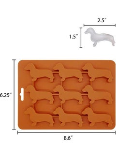 XiuWoo 4-Peice Dachshund Dog Shaped Ice Cube Molds And Tray Red  - Image 2