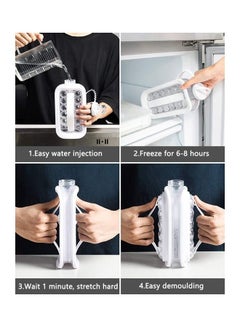 XiuWoo Foldable Ice Cube Molds With Lid White  - Image 5
