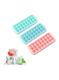 XiuWoo Pack Of 3 Silicone Ice Cube Molds With Lid Multicolour  - Image 1