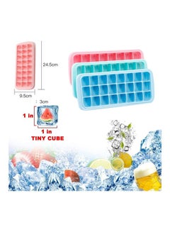 XiuWoo Pack Of 3 Silicone Ice Cube Molds With Lid Multicolour  - Image 2