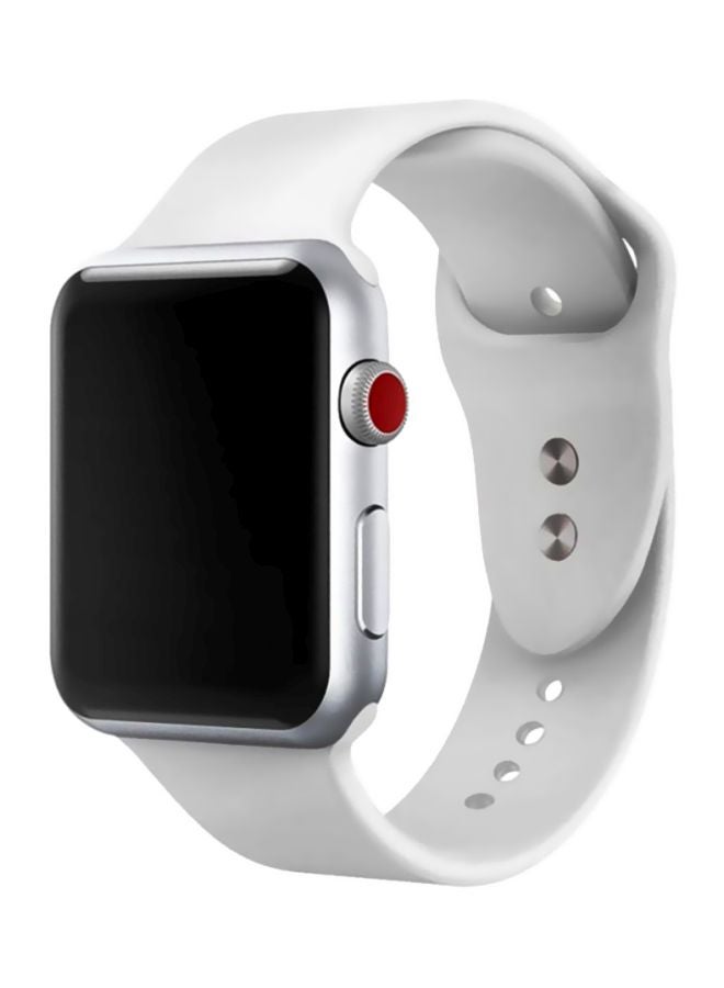 كول بيبي سوار بديل لساعة أبل سيريس 1/2 مقاس 42 مم أبيض - Image 1