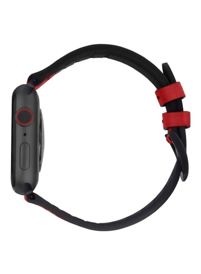 MARGOUN Replacement Band For Apple SE Watch Series 42/44mm Red/Black - Image 3