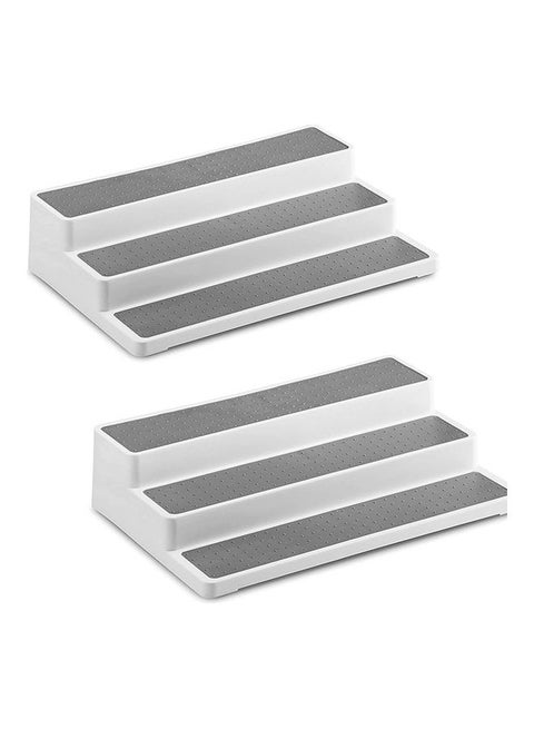 2-Piece Spice Rack Set Grey/White 36.5x24x8.5cm
