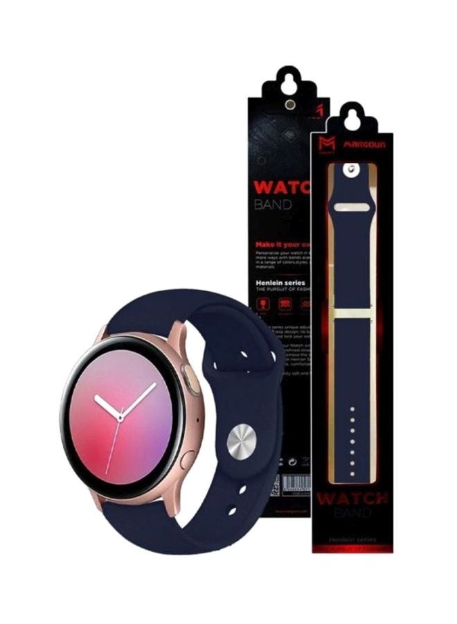 مارجون سوار بديل من السيليكون لساعة سامسونج جالاكسي أكتيف/أكتيف 2 مقاس 40/44 مم أزرق داكن - Image 2