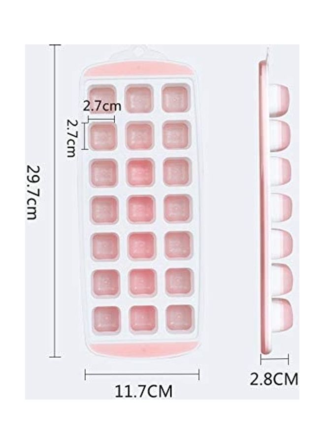 XiuWoo - Flexible Silicone Ice Cube Tray Molds With Lid B84 White - Image 1