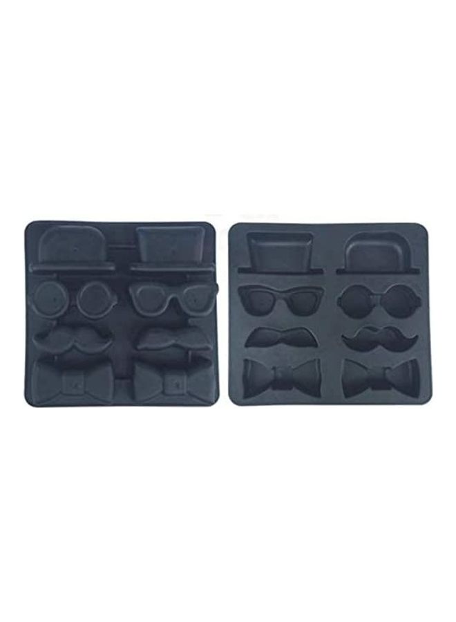 XiuWoo Silicone Hat And Beard Shape Ice Boxes Cake Mold Black  - Image 2
