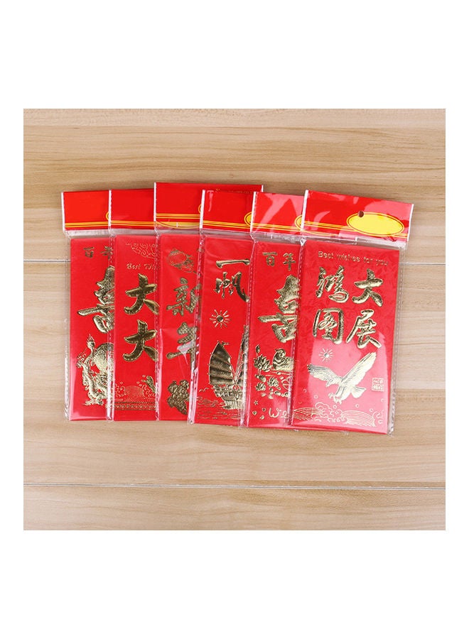 6-Piece Chinese New Year Paper Red Envelope