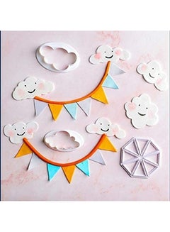XiuWoo 8-Piece 3D Cloud Shape Silicone Mould Ice Cubes Multicolour  - Image 3