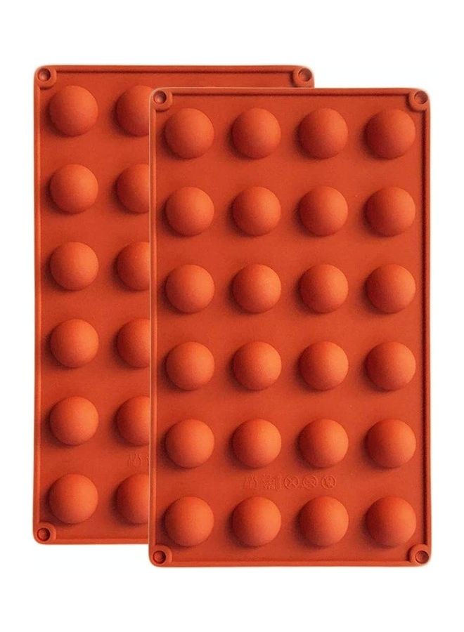 شو وو قالب شوكولاتة على شكل كرات صغيرة نصف دائرية B81 أحمر - Image 1