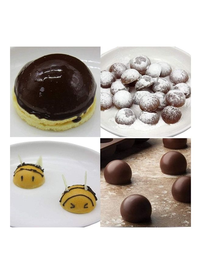 شو وو قالب شوكولاتة على شكل كرات صغيرة نصف دائرية B81 أحمر - Image 5