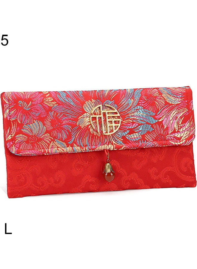 Chinese Style Cloth Floral Red Envelope 